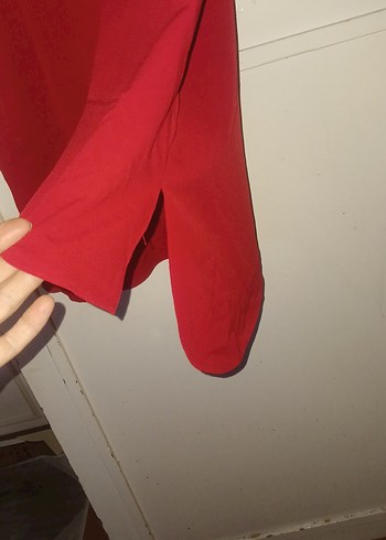 Kırmızı Salaş Uzun Kollu Tunik - Görsel 2