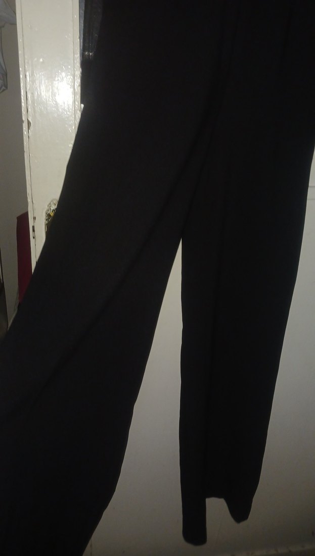 Uzun Kollu Siyah Gotik Kadın tulum - Görsel 2