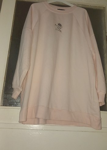 Pembe Uzun Kollu Salaş Sweatshirt - Görsel 2