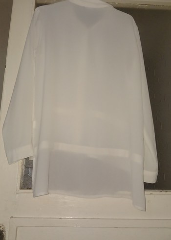 Kadın Beyaz Keten Gömlek - Görsel 5