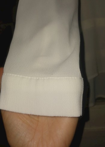 Kadın Beyaz Keten Gömlek - Görsel 4