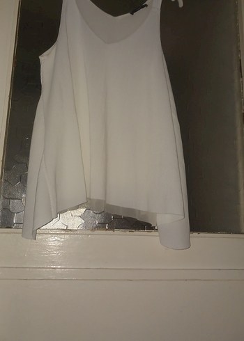 Beyaz V Yakalı Salaş Kadın Bluz - Görsel 2