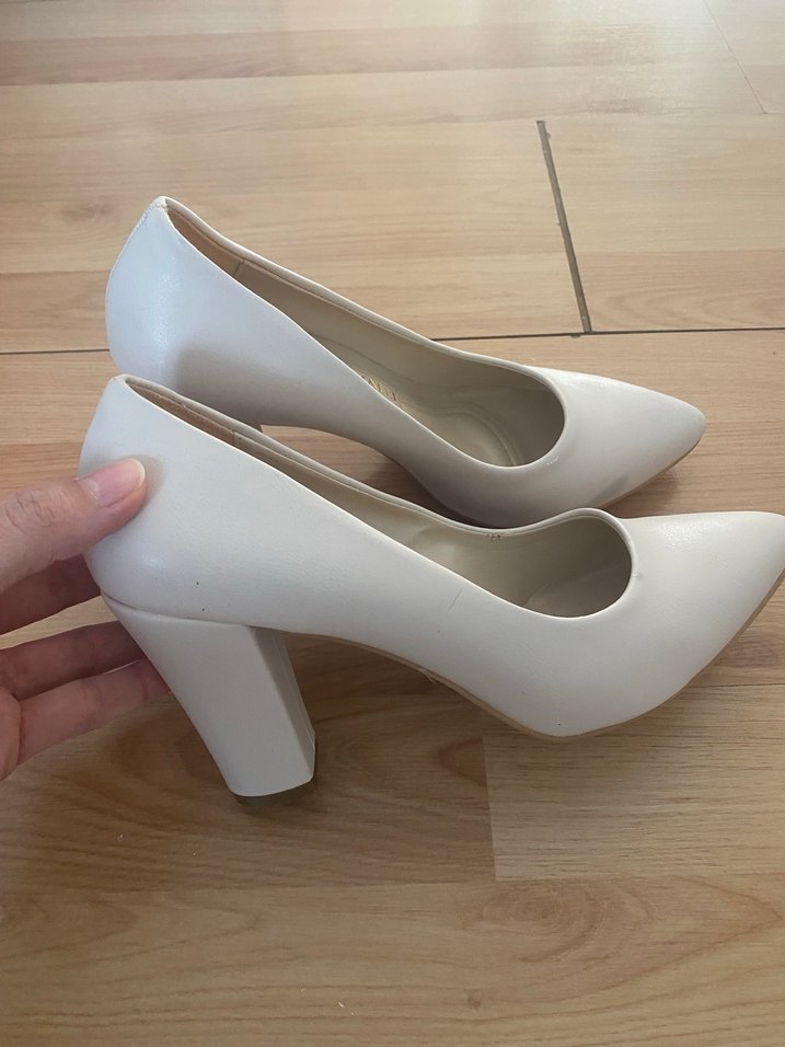 Krem  Minimalist Stiletto Topuklu Kadın Ayakkabı - Görsel 2