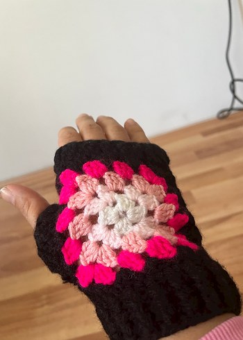 Renkli Örgü Bohem Kadın Eldivenleri - Görsel 2