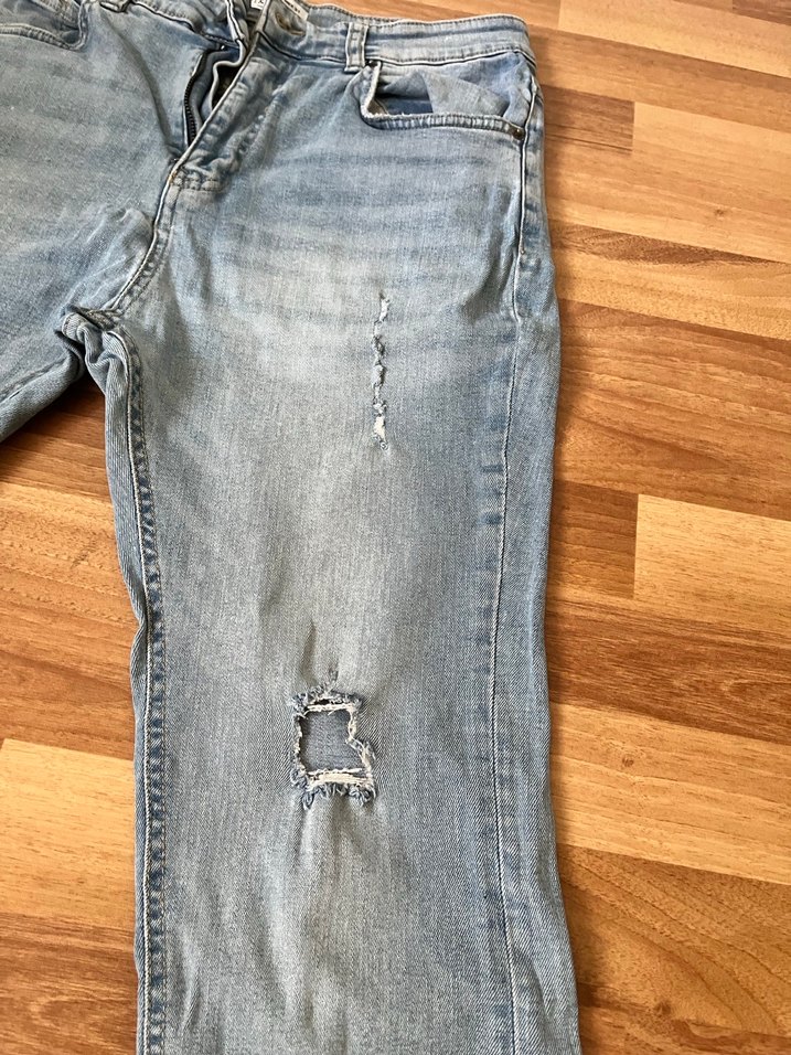 Erkek Gri Mavi Bol Kesim Pantolon - Görsel 5