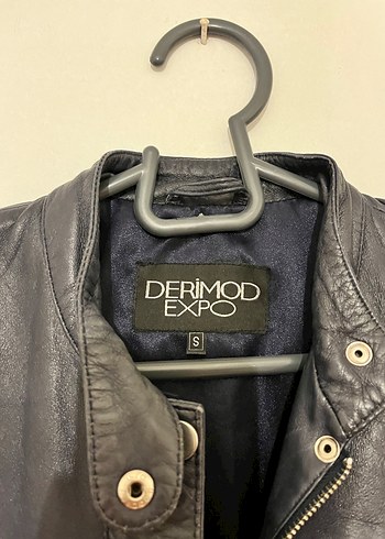 Lacivert Kadın Deri Biker Ceket - Görsel 2