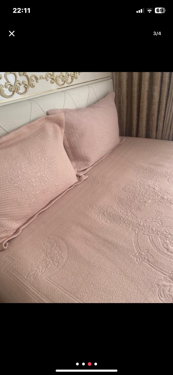 Pastel Renkli Beyaz Düz Yatak Örtüsü - Görsel 3