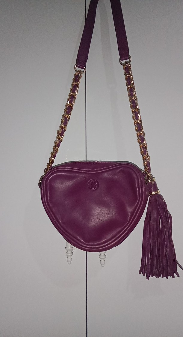 Püsküllü Bordo Deri Kadın Çanta - Görsel 2