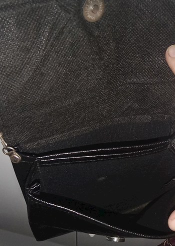 Siyah Deri Yılan Desenli Kadın Çanta - Görsel 3