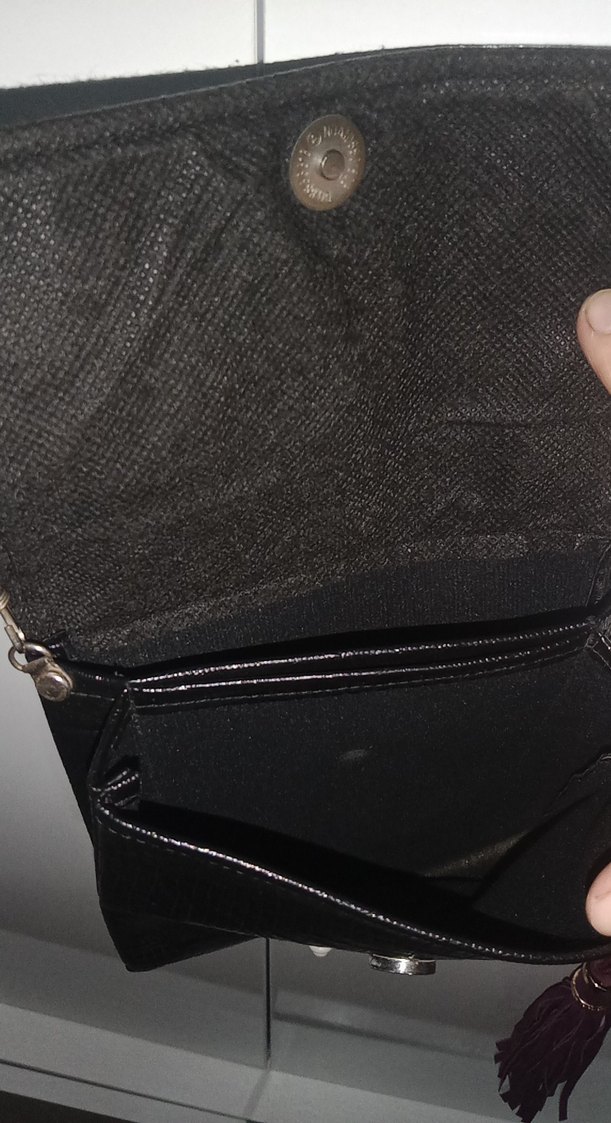 Siyah Deri Yılan Desenli Kadın Çanta - Görsel 3