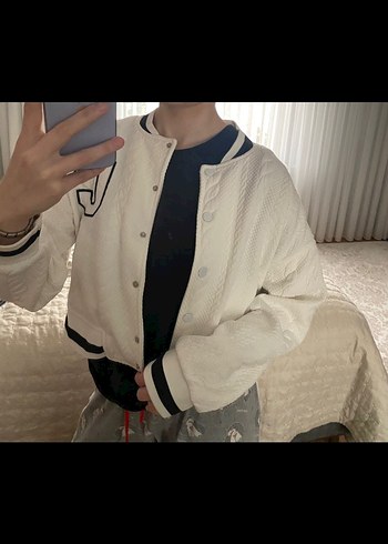 Düğmeli Beyaz Salaş Midi Ceket - Görsel 2