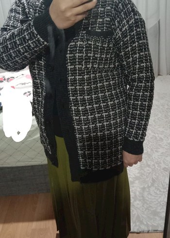 Gri Ekose Desenli Örgü Kadın Hırka
marka temsilidir - Görsel 2