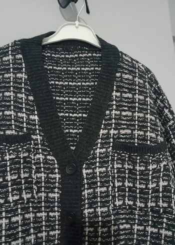 Gri Ekose Desenli Örgü Kadın Hırka
marka temsilidir - Görsel 4