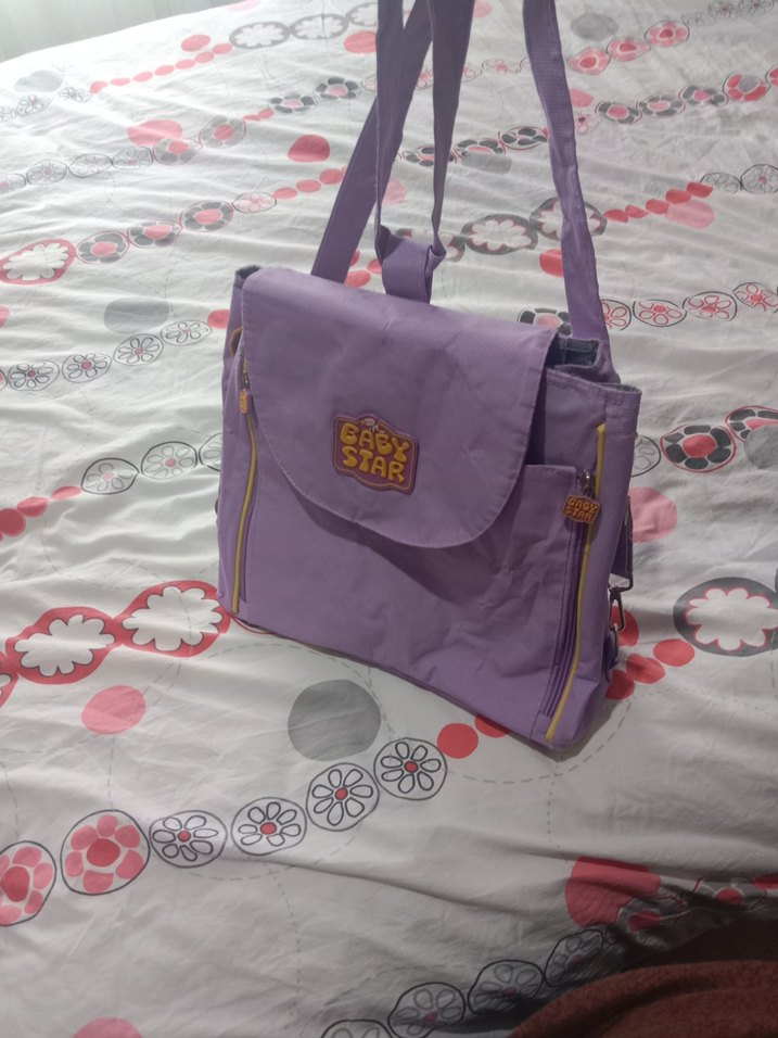 Bebek Çantası Mor Pastel Baskılı.  marka temsildir - Görsel 2