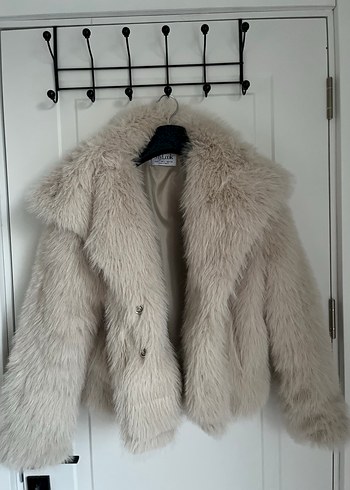 Kadın Bej Midi Suni Kürk Ceket - Görsel 3