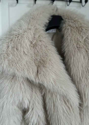 Kadın Bej Midi Suni Kürk Ceket - Görsel 2