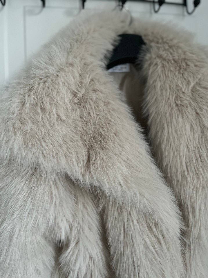 Kadın Bej Midi Suni Kürk Ceket - Görsel 2