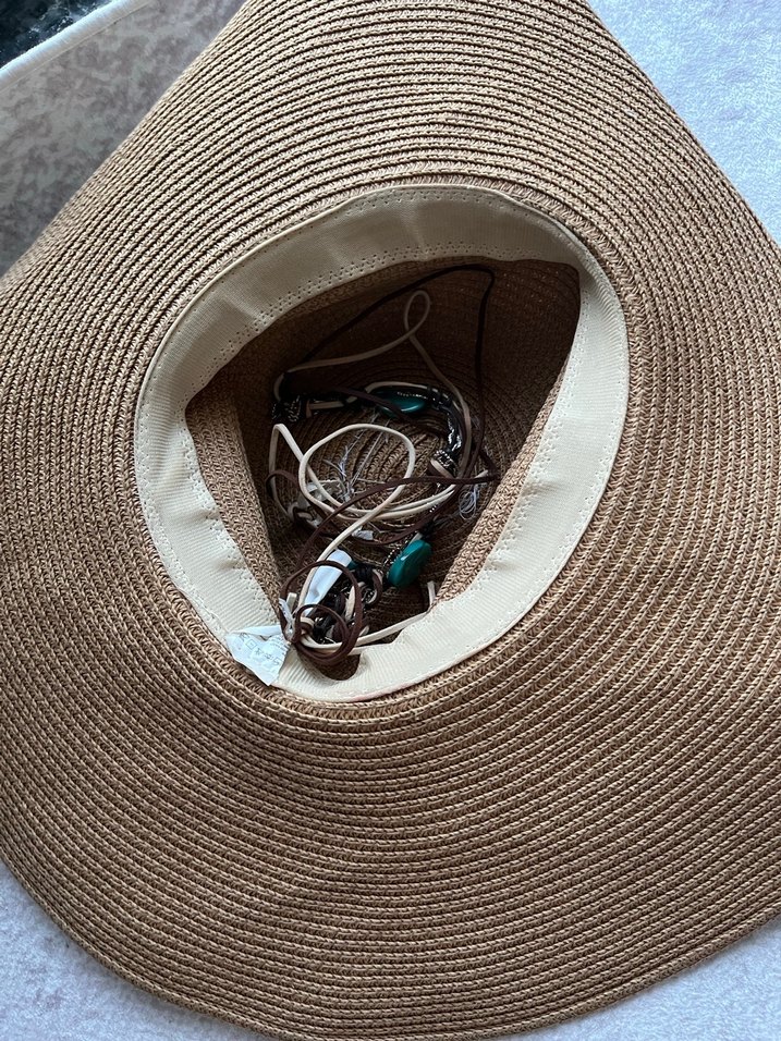 Bej Bohem Geniş Kenarlı Kadın Şapka - Görsel 4