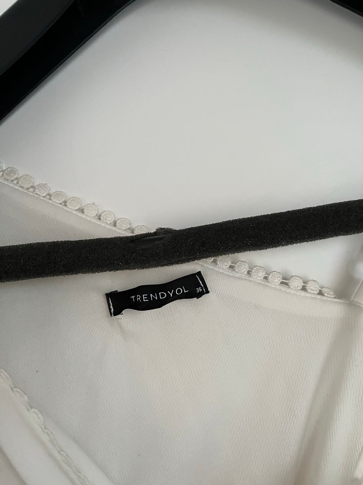 Beyaz Midi Mini Gelinlik V Yaka - Görsel 4