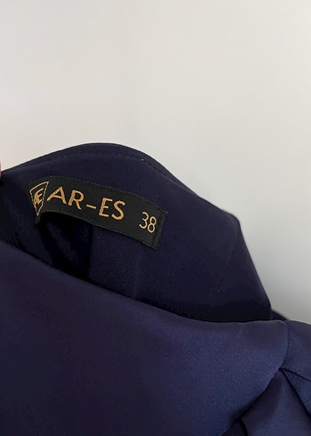 Drapeli Lacivert Uzun Abiye Elbise - Görsel 8