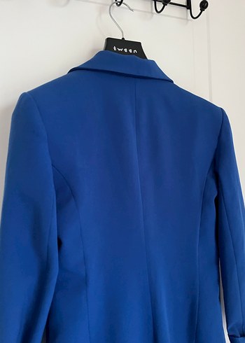 Parlak Mavi Kısa Denim Blazer - Görsel 6