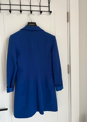 Parlak Mavi Kısa Denim Blazer - Görsel 2