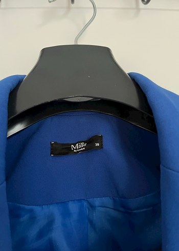 Parlak Mavi Kısa Denim Blazer - Görsel 4