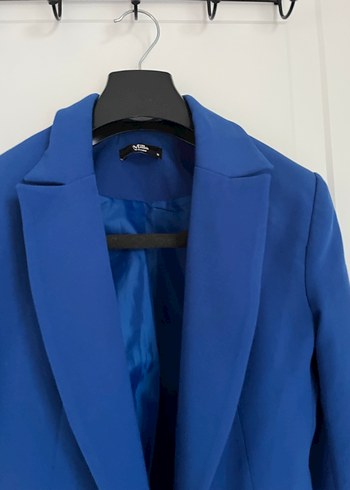 Parlak Mavi Kısa Denim Blazer - Görsel 7