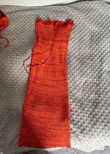 Turuncu Örgü Boğazlı Kadın Kazak - Görsel 5