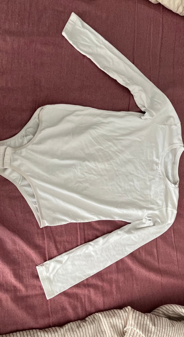 Kız Uzun Kollu Beyaz Body - Görsel 2