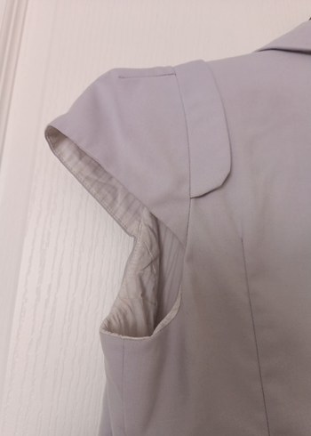 Misist Açık Gri Kadın Kolsuz Blazer Ceket Kolsuz 36/ Small beden - Görsel 6