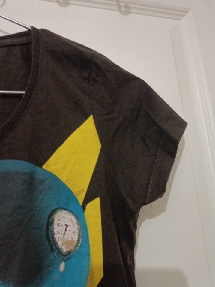 KAFT PRINTLI PAMUK KADIN T-SHIRT XS/S - Görsel 5