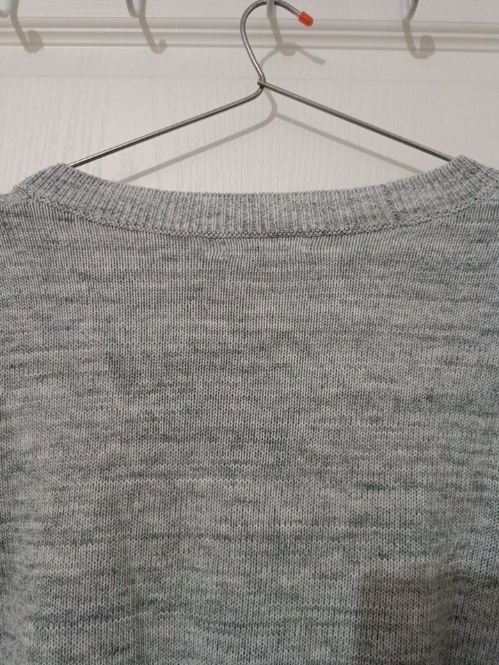 H&M Gri Melanj Pamuklu Kadın Triko Kazak - Görsel 4