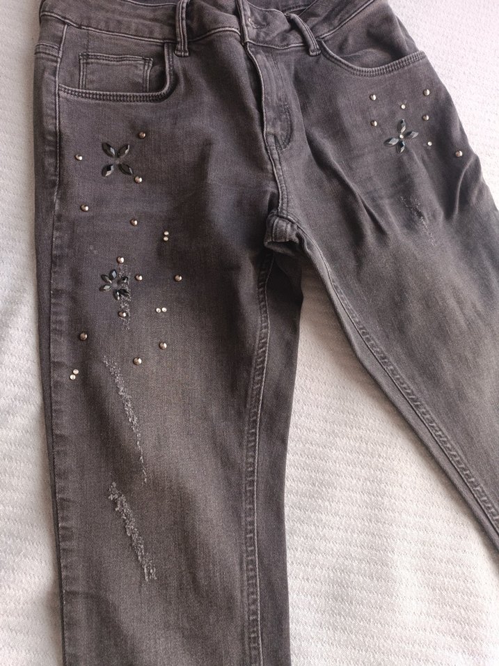 GOLDEN POINT- Füme Kadın Jean Pantolon S - Görsel 2