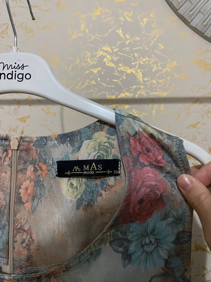 Çiçek Desenli uzun Bohem Elbise - Görsel 4