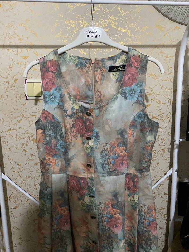 Çiçek Desenli uzun Bohem Elbise - Görsel 3