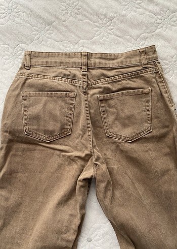 Kahverengi Mom Jean Kot Kadın Pantolon - Görsel 3