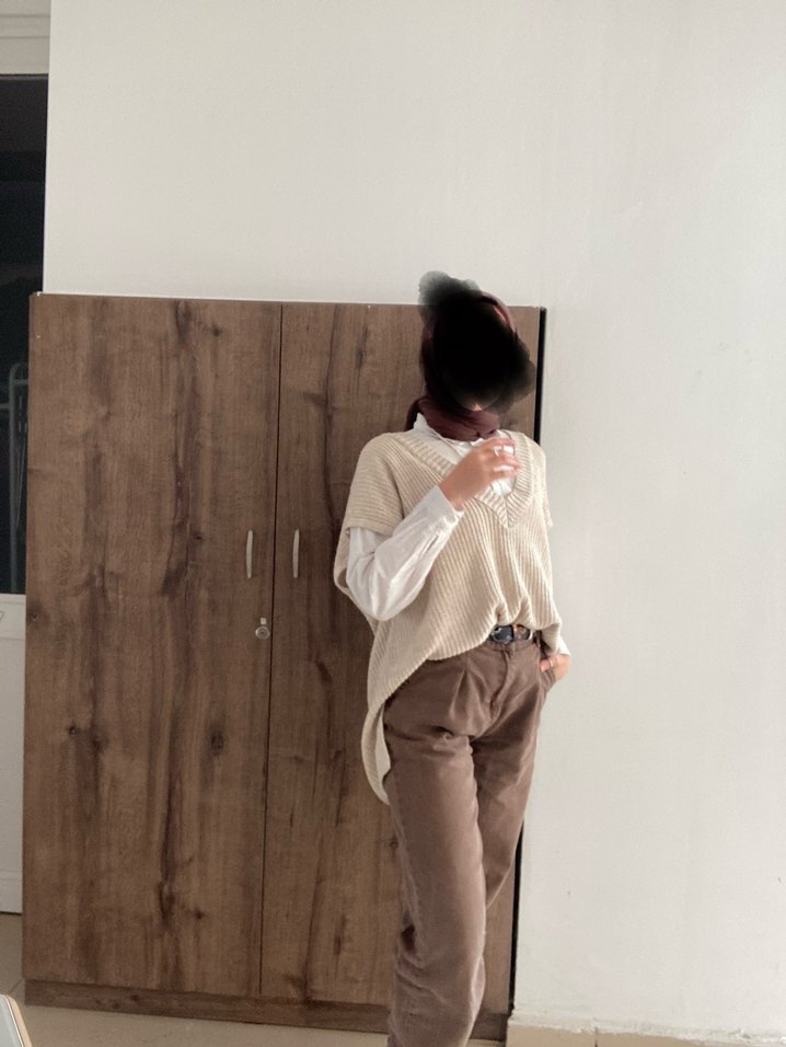 Kahverengi Mom Jean Kot Kadın Pantolon - Görsel 5