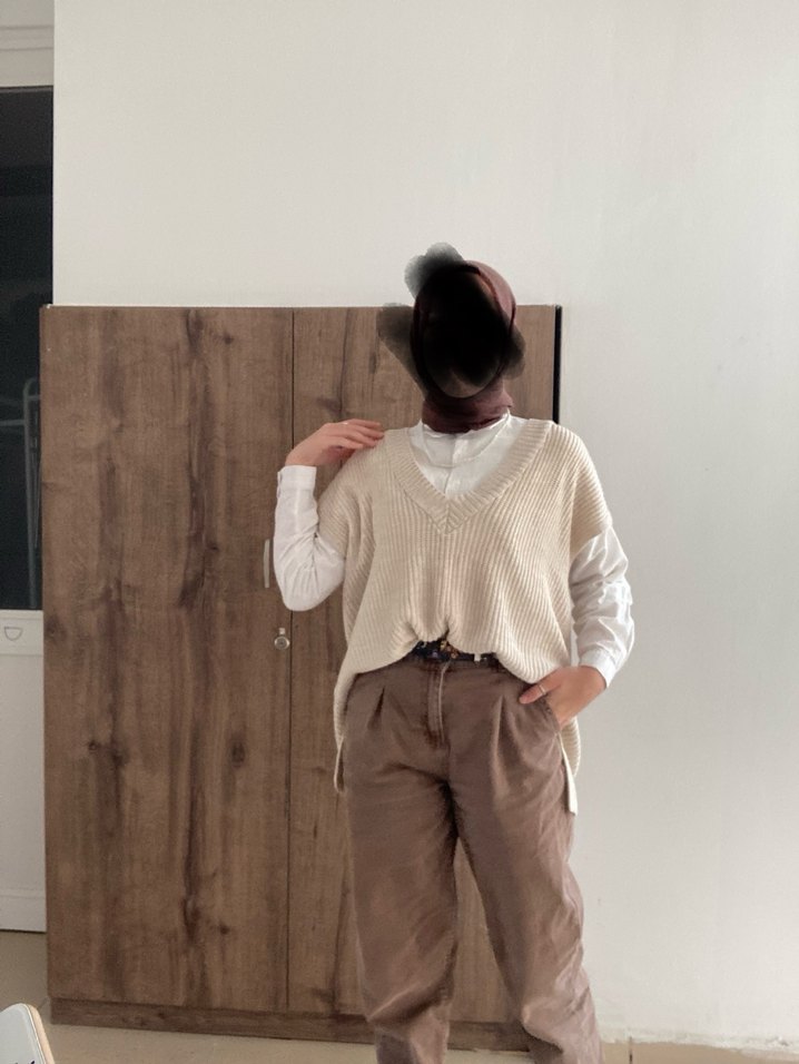 Kahverengi Mom Jean Kot Kadın Pantolon - Görsel 4