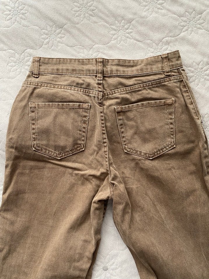 Kahverengi Mom Jean Kot Kadın Pantolon - Görsel 3