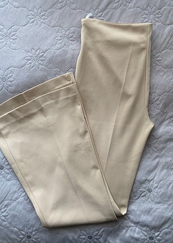 Bej Midi Kadın Kumaş Pantolon - Görsel 3