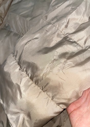 Bej Midi Kadın Kışlık Mont Kapüşonlu - Görsel 5