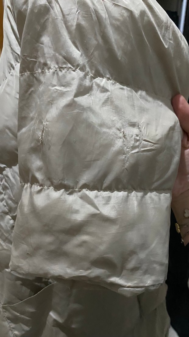 Bej Midi Kadın Kışlık Mont Kapüşonlu - Görsel 4