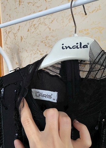 Drapeli Siyah Uzun Kollu Gotik Gece Elbisesi - Görsel 5