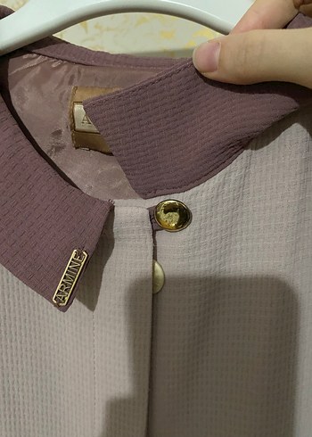 Gül kurusu Uzun Kollu Kadın ferace - Görsel 3