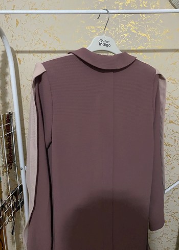 Gül kurusu Uzun Kollu Kadın ferace - Görsel 4