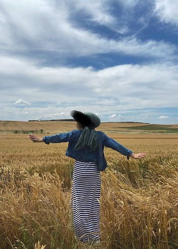 Düğmeli Mavi Kadın Denim Ceket - Görsel 6