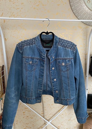 Düğmeli Mavi Kadın Denim Ceket - Görsel 2