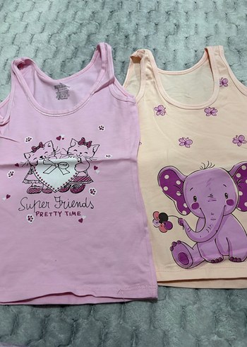 Kız Çocuk Pembe Baskılı Atlet - Görsel 7