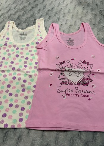 Kız Çocuk Pembe Baskılı Atlet - Görsel 6